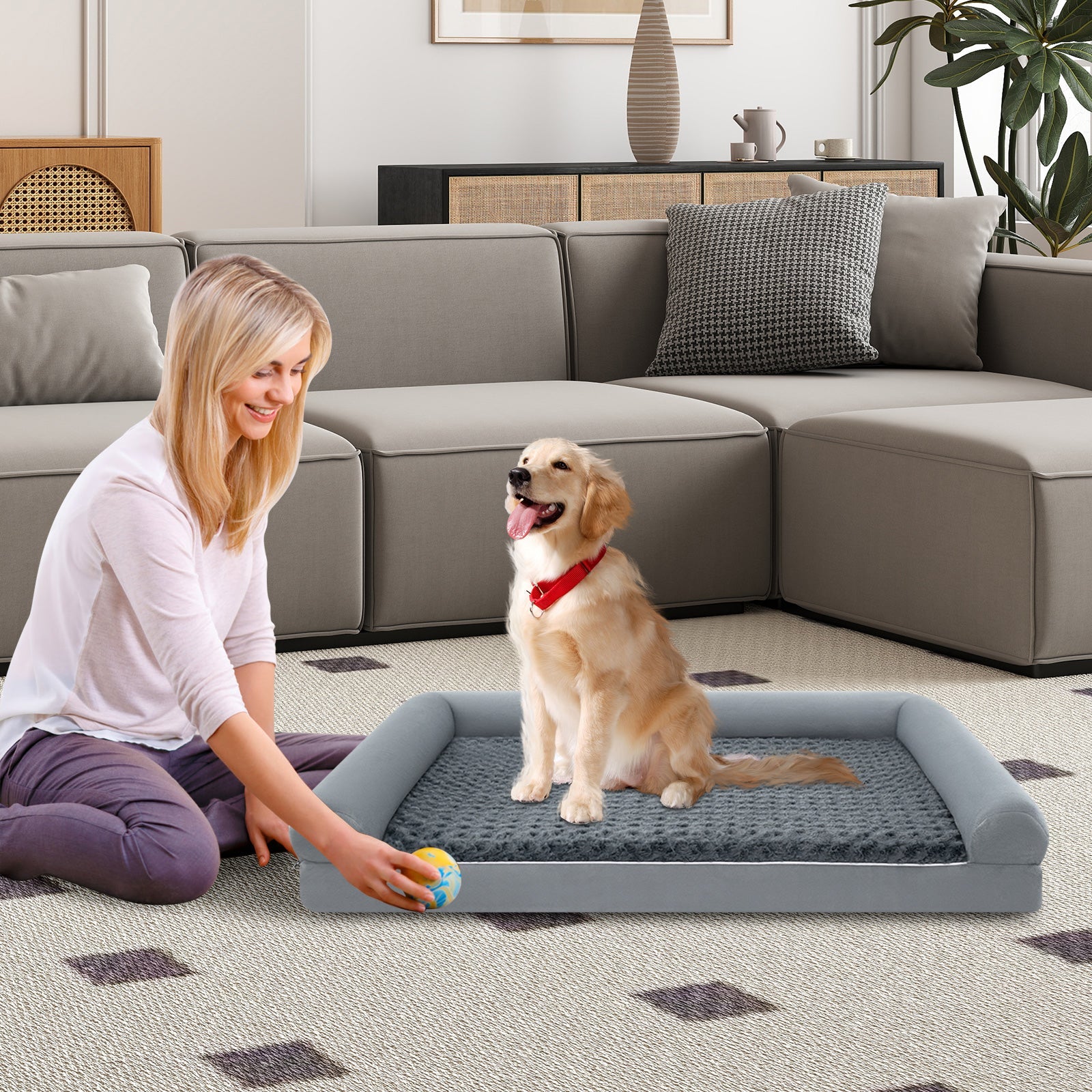 Orthopedic Foam Dog Bed Large Dog Sofa Couch with Removable Cover