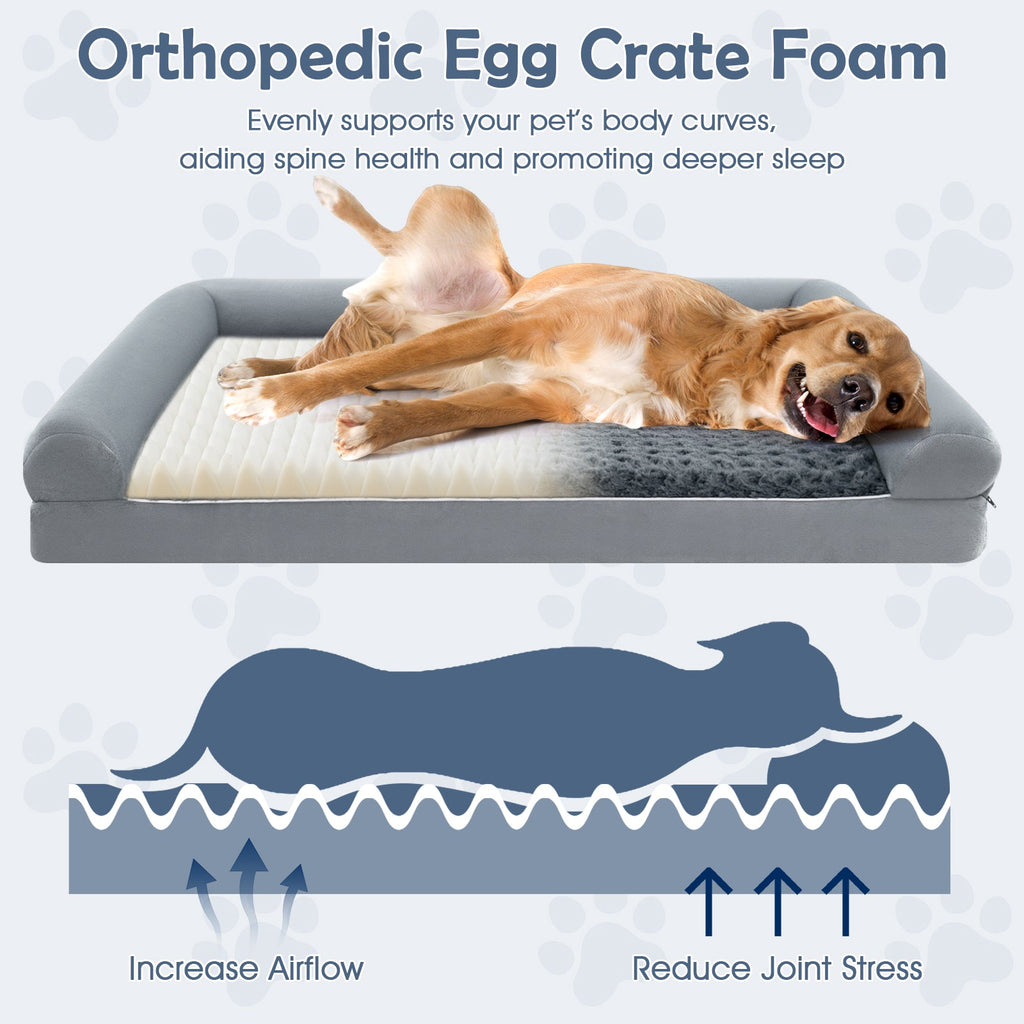 Orthopedic Foam Dog Bed Large Dog Sofa Couch with Removable Cover