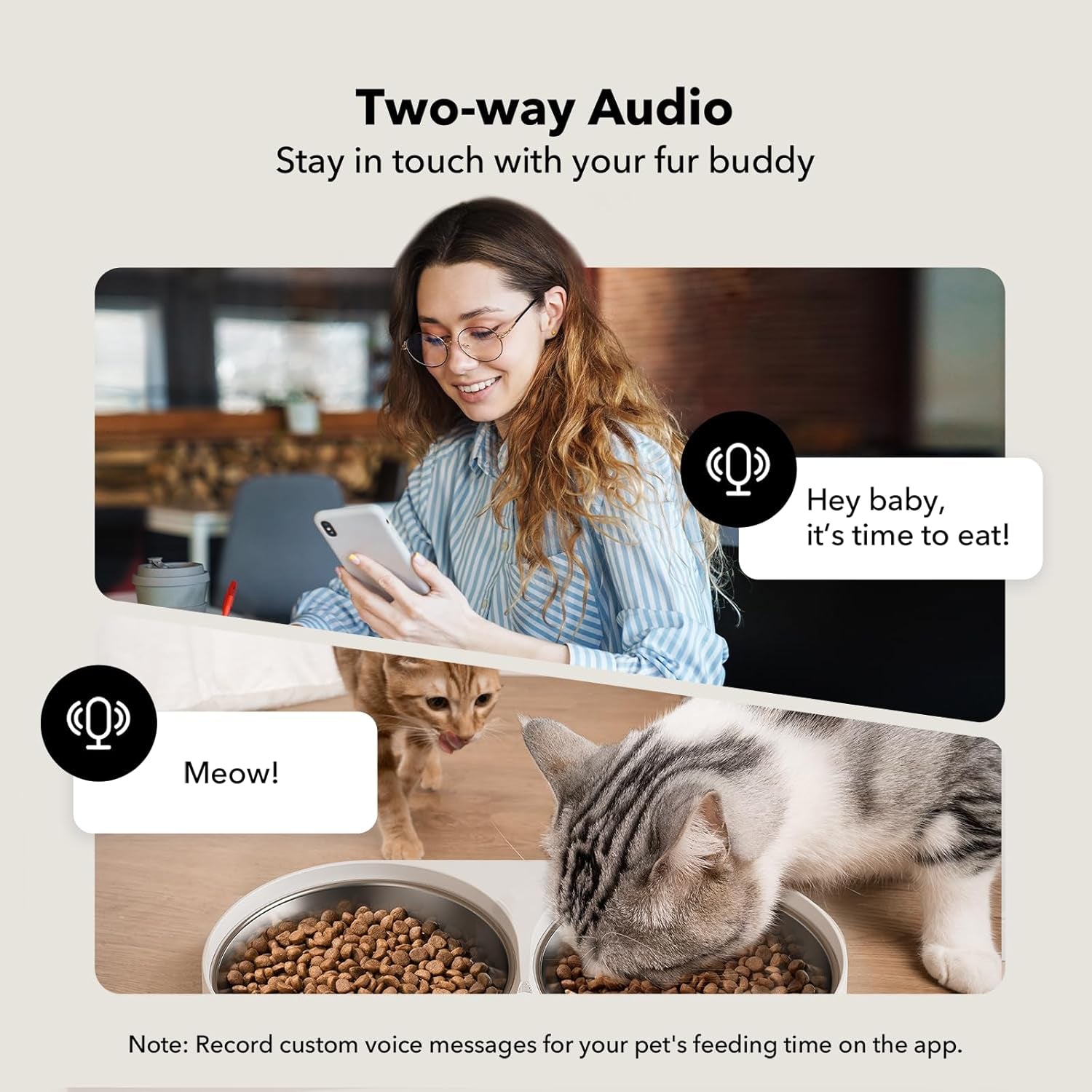 PETLIBRO Automatic Cat Feeder with Camera for Two Cats, 1080P HD Video with Night Vision, 5G Wifi Pet Feeder with Phone APP Control, 2-Way Audio for Cat & Dog, Low Food & Motion & Sound Alerts